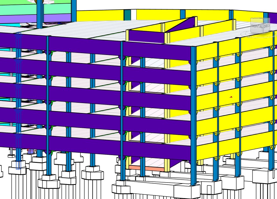 Modelo estrutural de edifício em recuperação estrutural